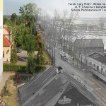 Powiększ zdjęcie Turek. Luty 1942 r. Widok na Landratsalle, obecnie ul. F. Chopina z budynku Oberschule, obecnie Szkoła Podstawowa nr 1 w kierunku północnym. Ten sam widok obecnie.